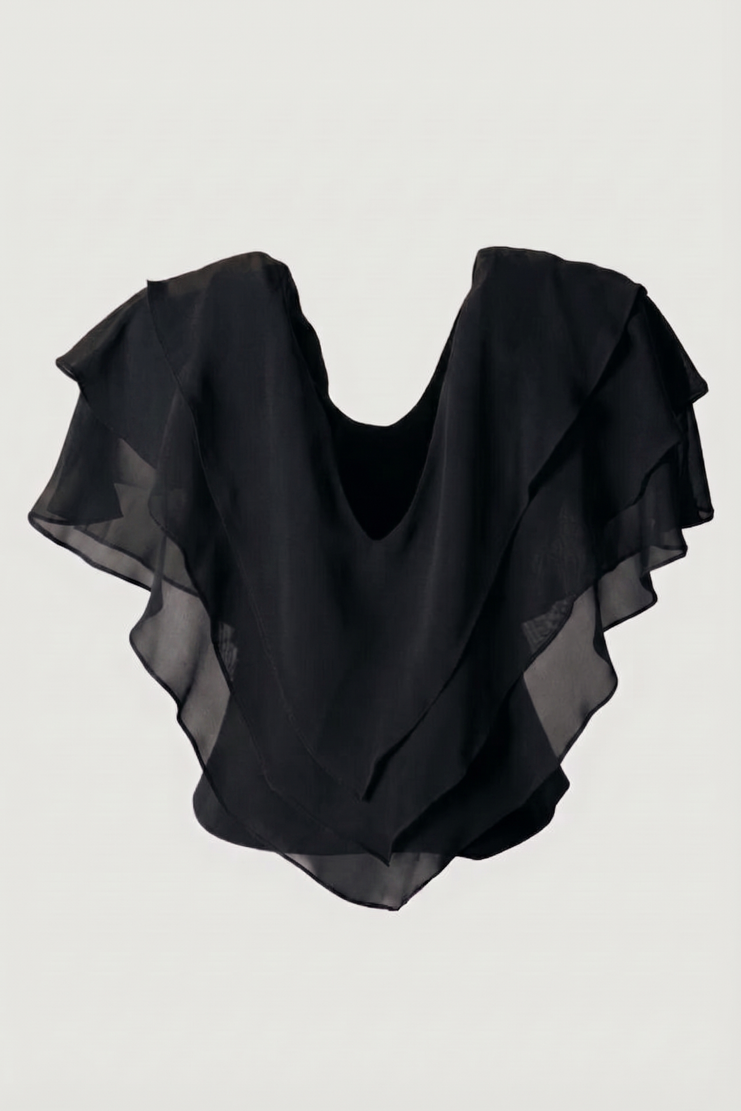 Limsa Club Ciel V-Neck Chiffon Blouse in Black — product still life