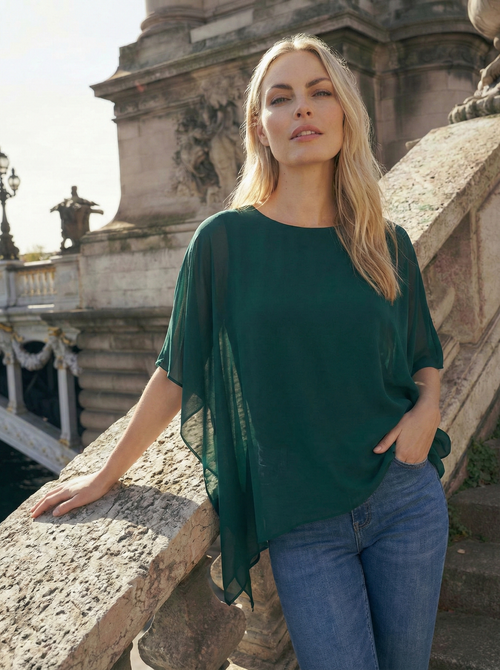Elys Chiffon Relaxed Elegant Daily Women's Blouse