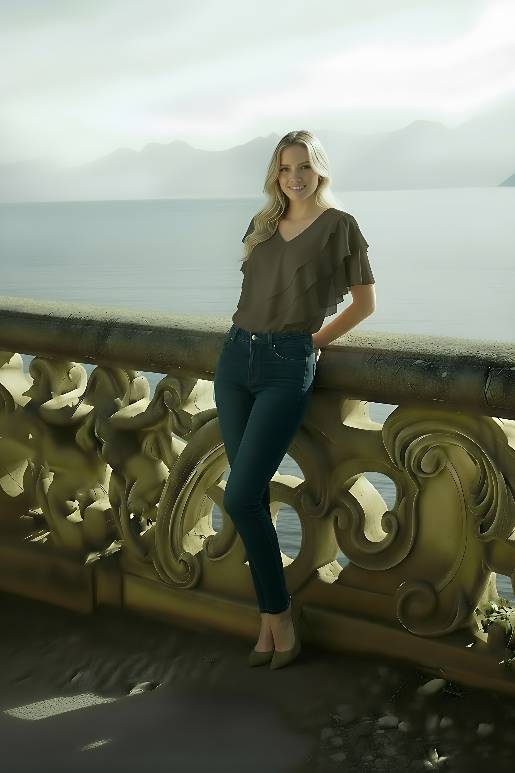 Ciel Blouse - Women's Lightweight Chiffon V-Neck Short Sleeve Top