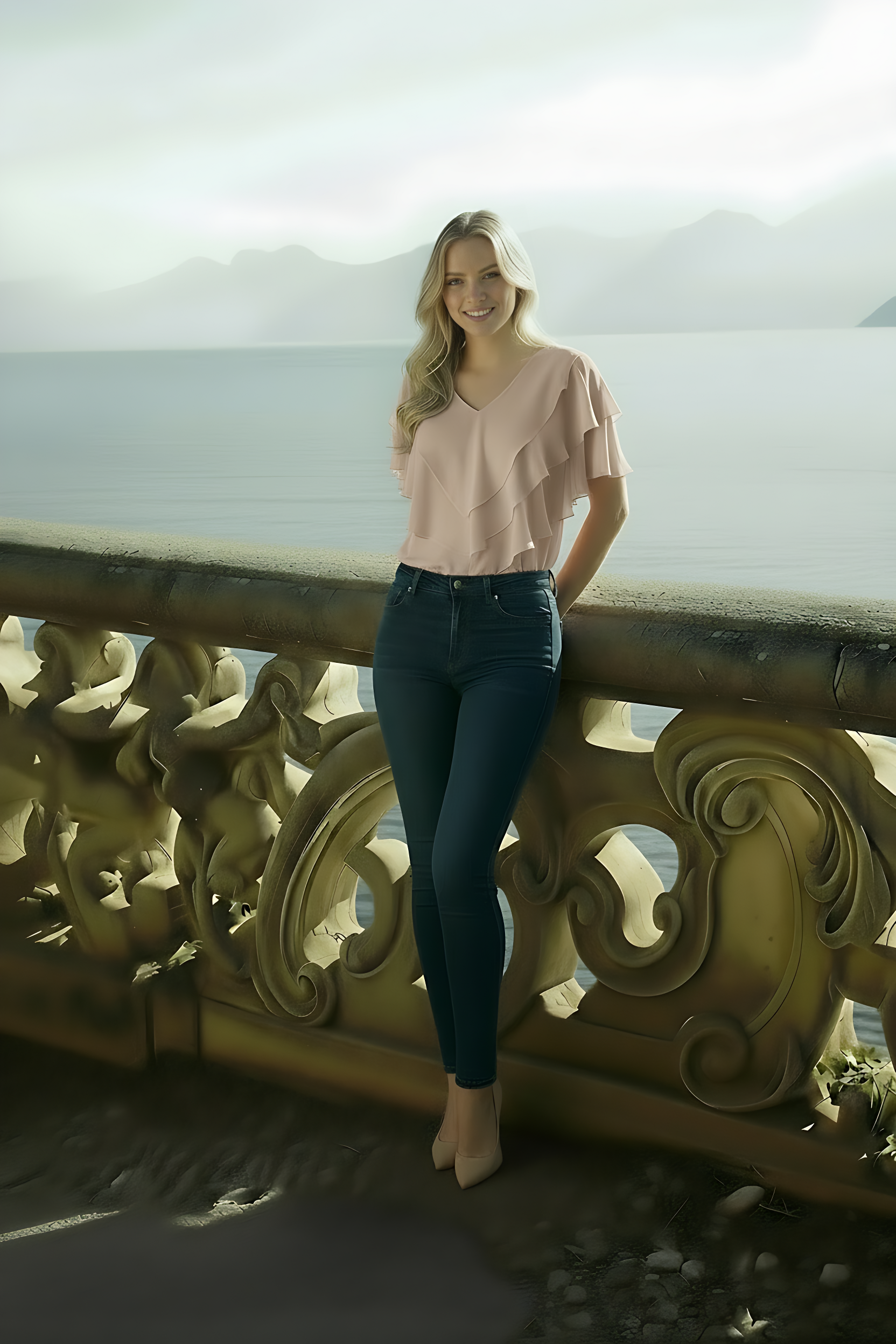 Ciel Blouse - Women's Lightweight Chiffon V-Neck Short Sleeve Top