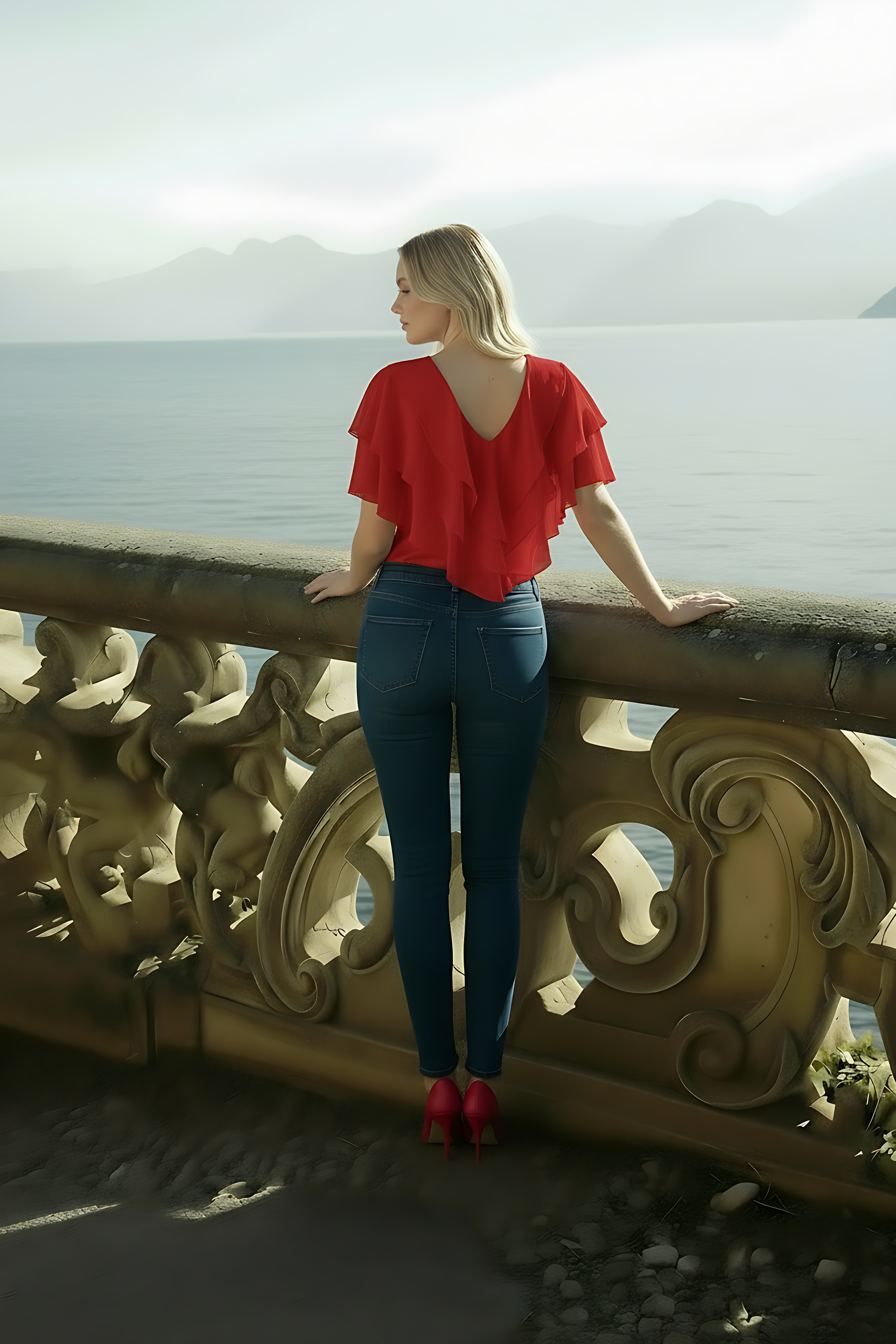 Ciel Blouse - Women's Lightweight Chiffon V-Neck Short Sleeve Top