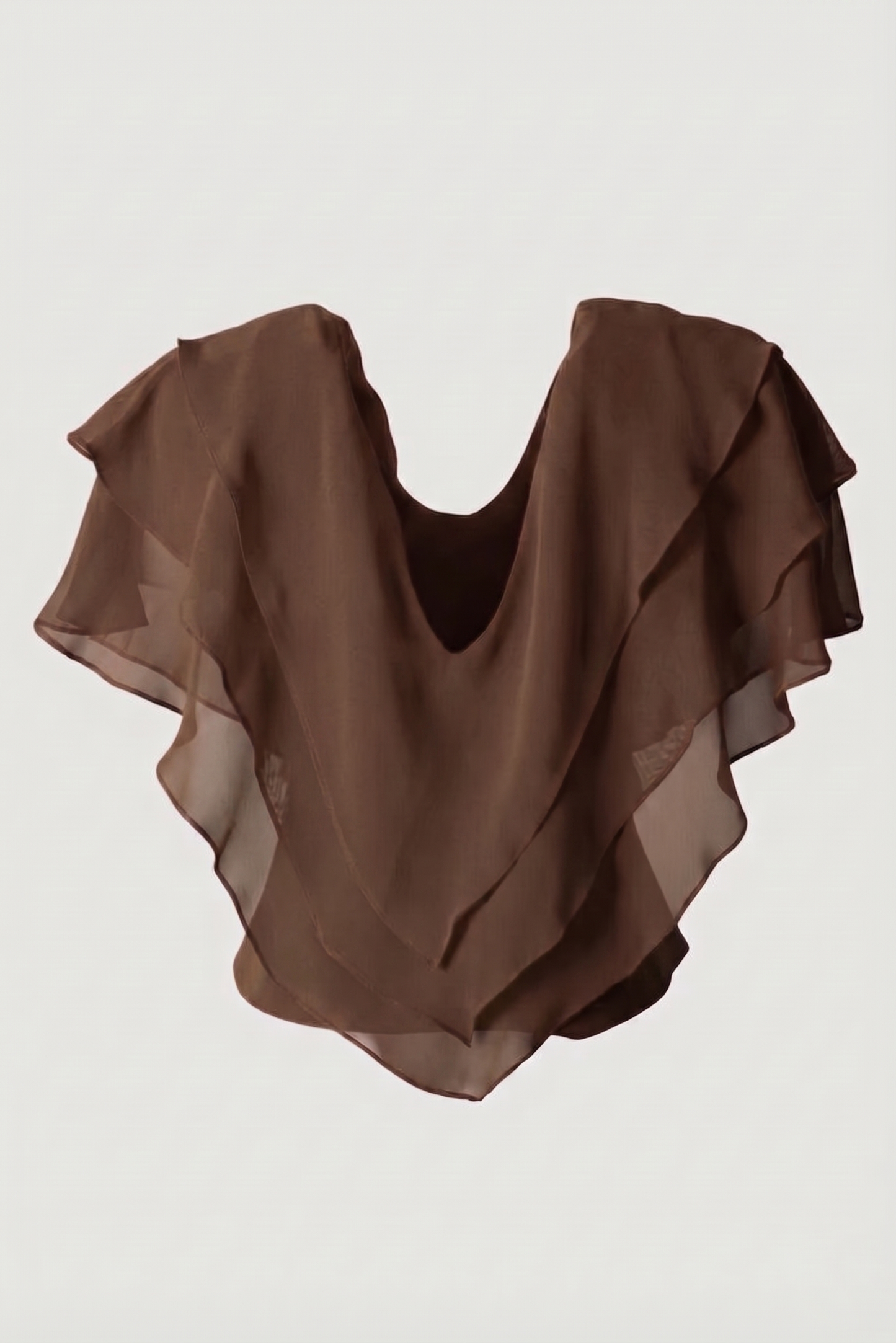 Limsa Club Ciel V-Neck Chiffon Blouse in Brown — product still life