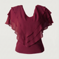 Limsa Club Ciel V-Neck Chiffon Blouse in Purple — product still life