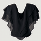 Limsa Club Ciel V-Neck Chiffon Blouse in Black — product still life
