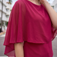 Limsa Club Ruffle Collar Chiffon Blouse in Fuchsia — full-length view