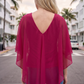 Limsa Club Ruffle Collar Chiffon Blouse in Fuchsia — close-up detail