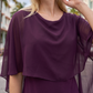 Limsa Club Ruffle Collar Chiffon Blouse in Purple — full-length view