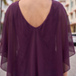 Limsa Club Ruffle Collar Chiffon Blouse in Purple — close-up detail