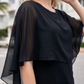 Limsa Club Ruffle Collar Chiffon Blouse in Black — full-length view