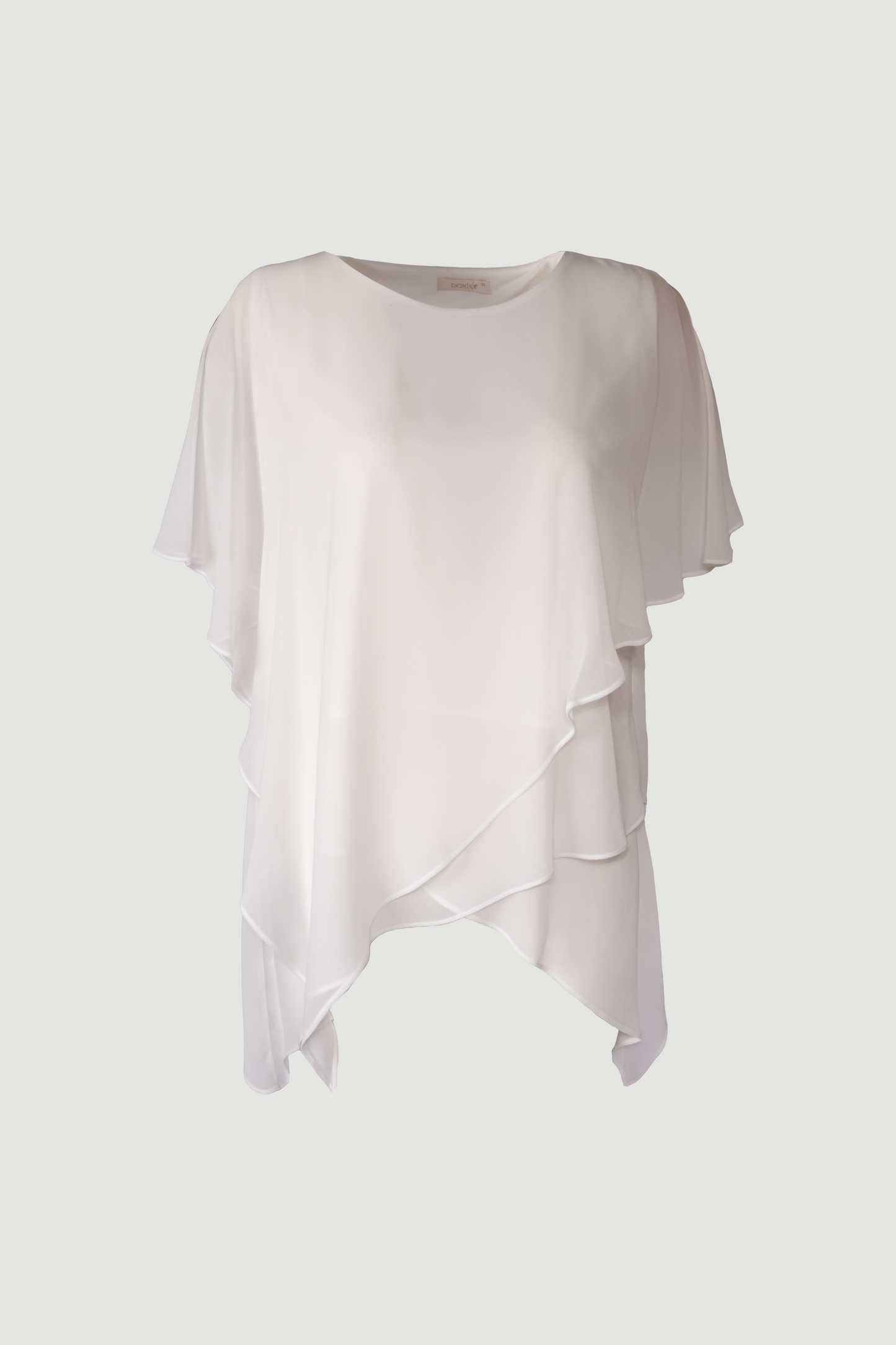 Limsa Club Elys Relaxed Chiffon Blouse in Bone — front view