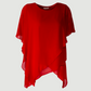 Limsa Club Elys Relaxed Chiffon Blouse in Red — front view