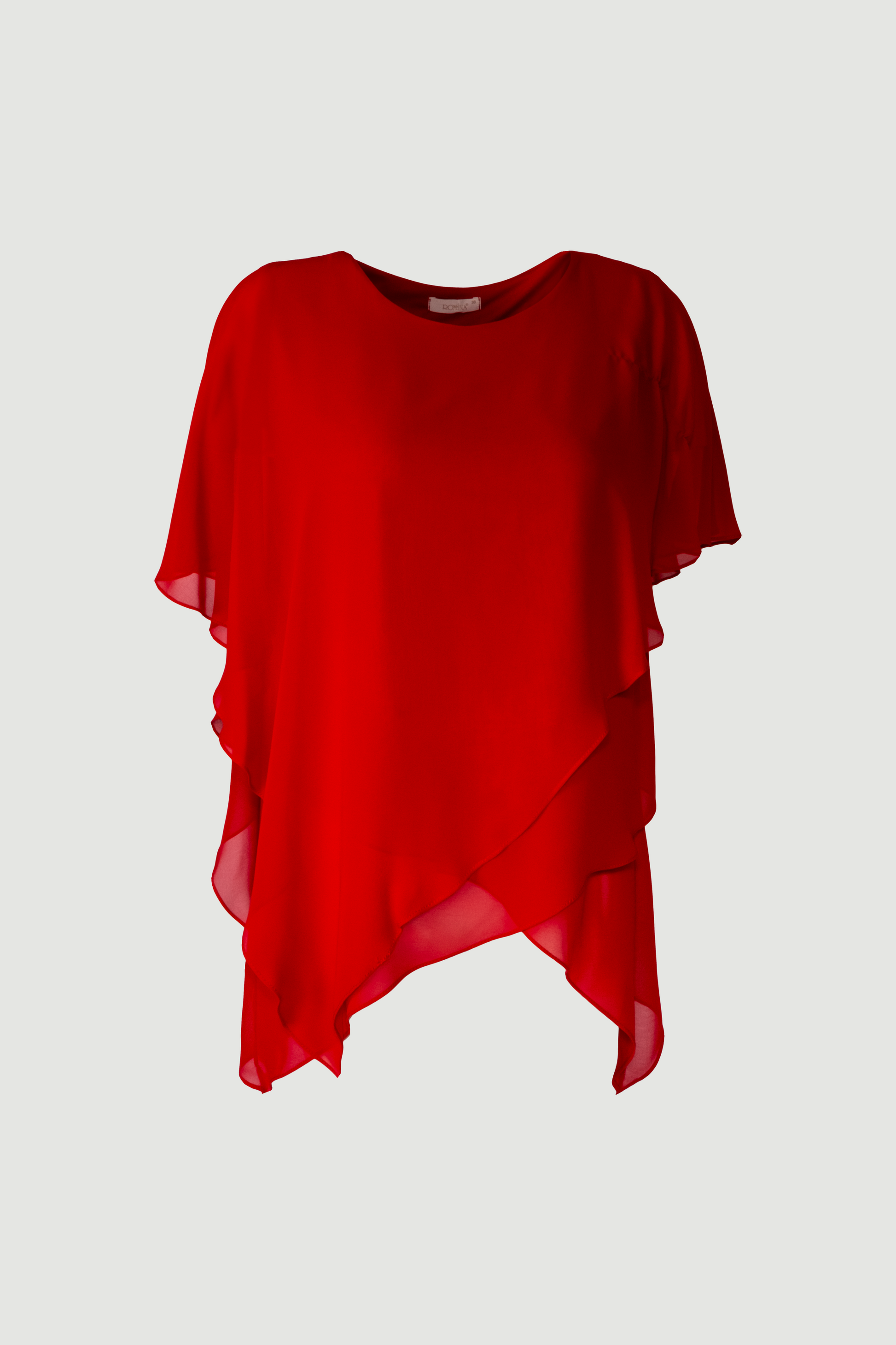 Limsa Club Elys Relaxed Chiffon Blouse in Red — front view
