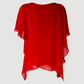 Limsa Club Elys Relaxed Chiffon Blouse in Red — side view