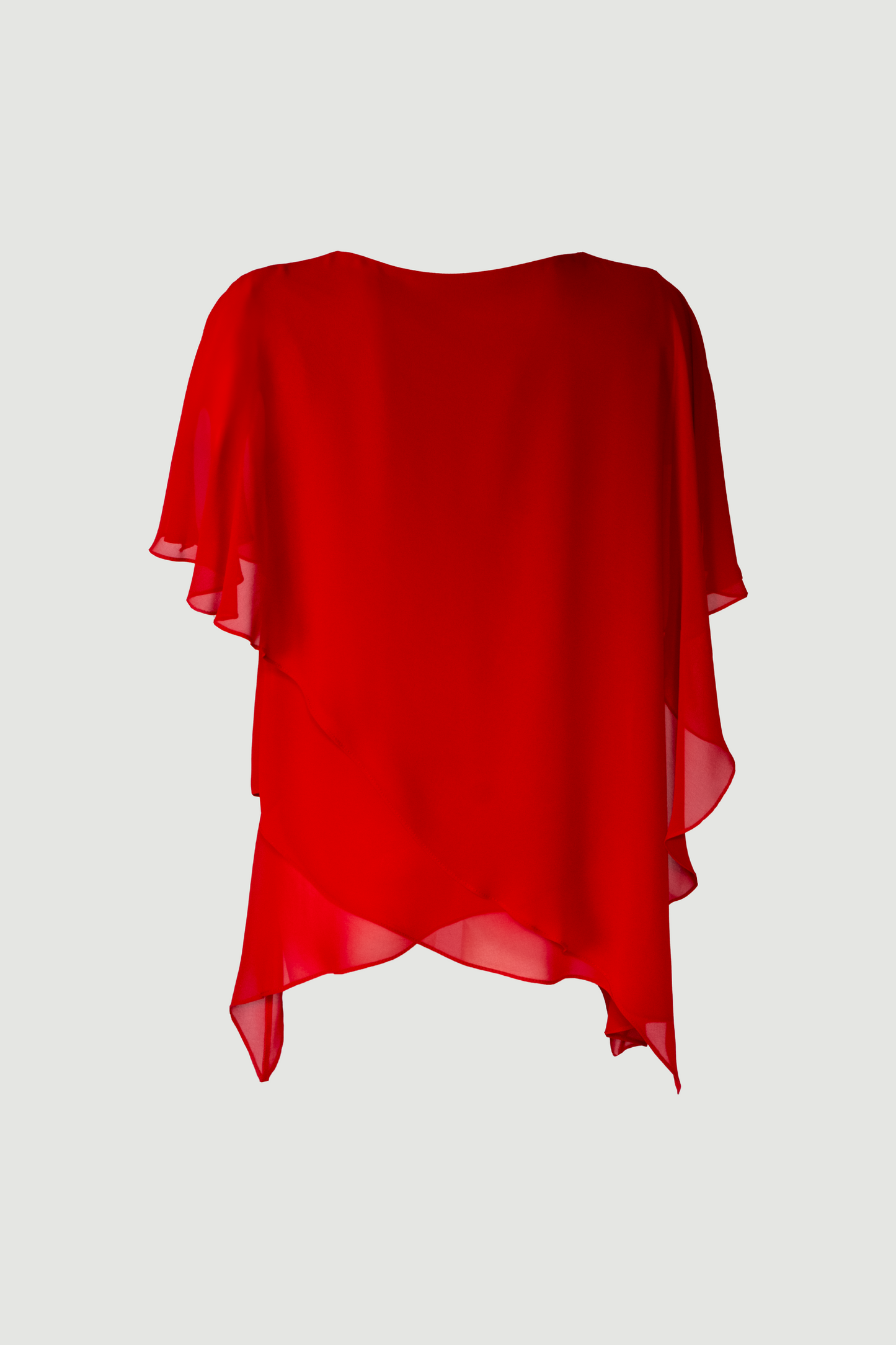 Limsa Club Elys Relaxed Chiffon Blouse in Red — side view