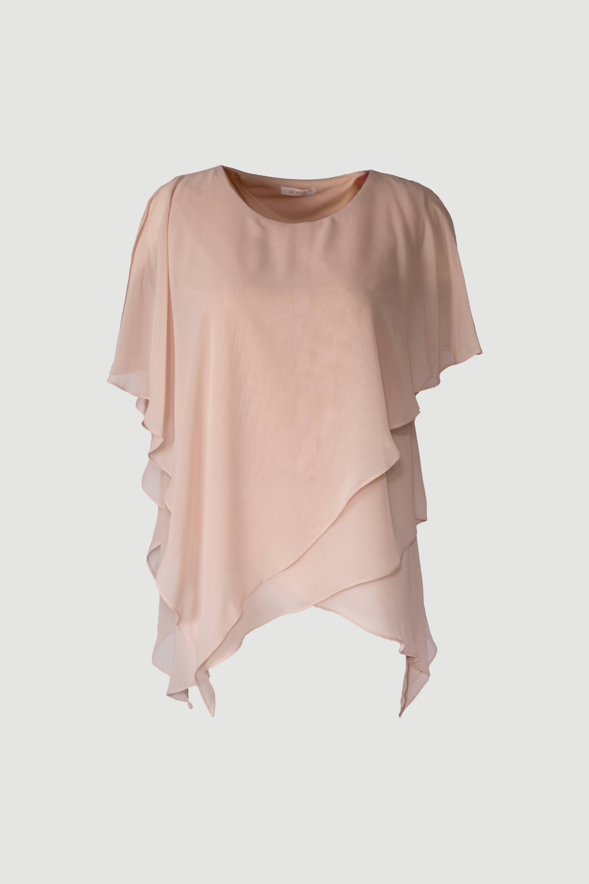 Limsa Club Elys Relaxed Chiffon Blouse in Mink — front view
