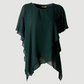 Limsa Club Elys Relaxed Chiffon Blouse in Green — front view