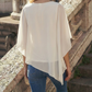 Limsa Club Elys Relaxed Chiffon Blouse in Bone — close-up detail