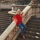 Limsa Club Elys Relaxed Chiffon Blouse in Red — side view