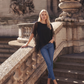 Limsa Club Elys Relaxed Chiffon Blouse in Black — side view