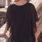 Limsa Club Elys Relaxed Chiffon Blouse in Black — close-up detail