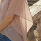 Limsa Club Elys Relaxed Chiffon Blouse in Mink — full-length view