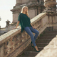 Limsa Club Elys Relaxed Chiffon Blouse in Green — side view