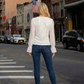 Limsa Club Azura Sequin Ruffle Blouse in Bone — detail view
