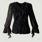 Limsa Club Azura Sequin Ruffle Blouse in Black — product still life