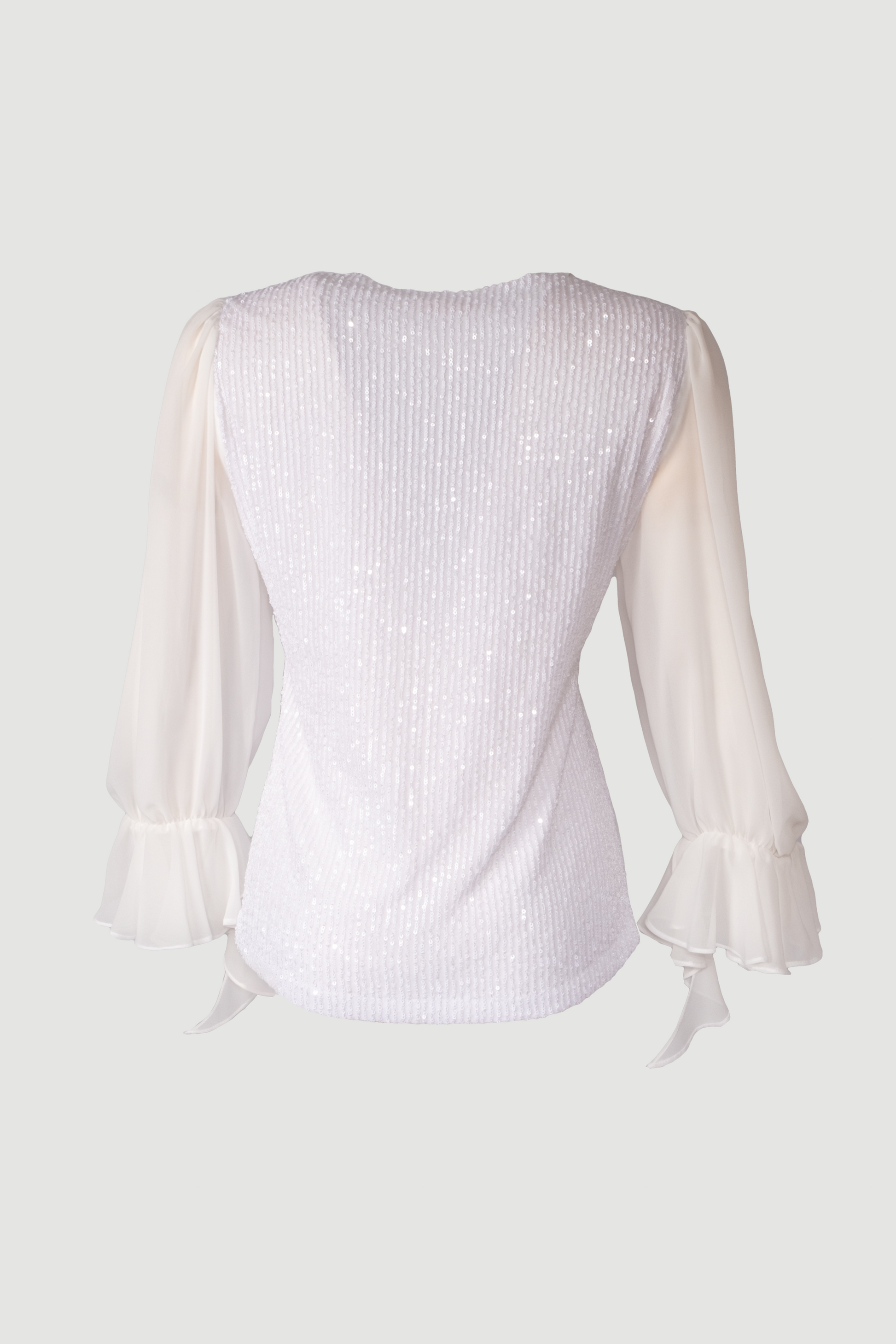 Limsa Club Azura Sequin Ruffle Blouse — editorial view
