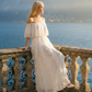 Limsa Club Seraphine Off-Shoulder Evening Gown in Bone — back view