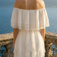 Limsa Club Seraphine Off-Shoulder Evening Gown in Bone — close-up detail