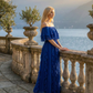 Limsa Club Seraphine Off-Shoulder Evening Gown in Sax Blue — side view