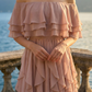 Limsa Club Seraphine Off-Shoulder Evening Gown in Mink — full-length view