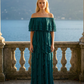 Limsa Club Seraphine Off-Shoulder Evening Gown in Olive Green — front view
