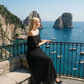Limsa Club Daila A-Line Maxi Chiffon Dress in Black — back view