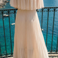 Limsa Club Daila A-Line Maxi Chiffon Dress in Mink — close-up detail