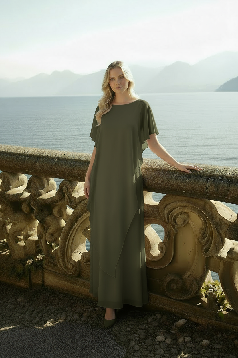 Celeste Dress - Women's Kaftan-Style Maxi Chiffon Dress