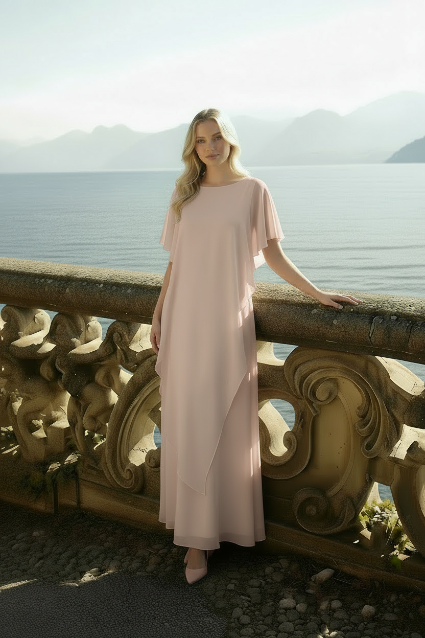 Celeste Dress - Women's Kaftan-Style Maxi Chiffon Dress