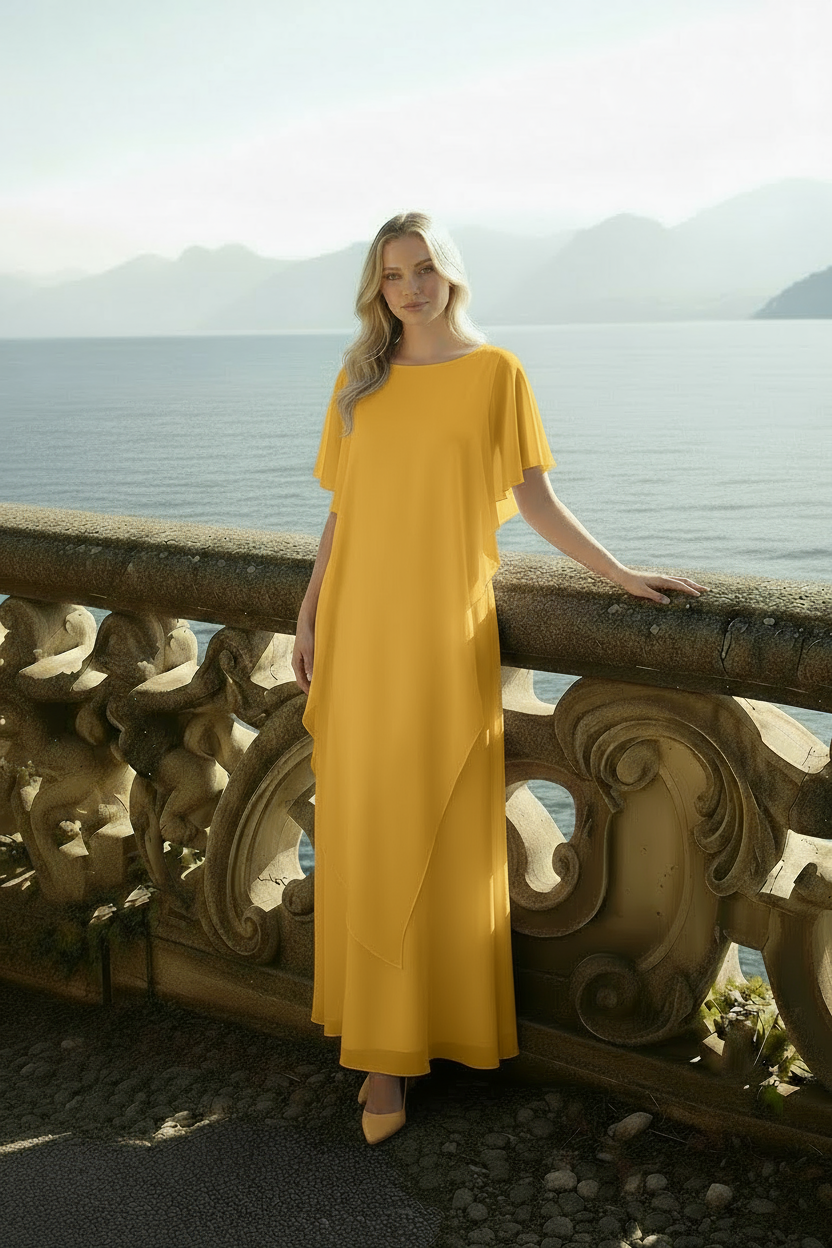 Celeste Dress - Women's Kaftan-Style Maxi Chiffon Dress