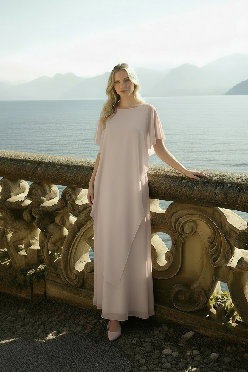 Celeste Dress - Women's Kaftan-Style Maxi Chiffon Dress