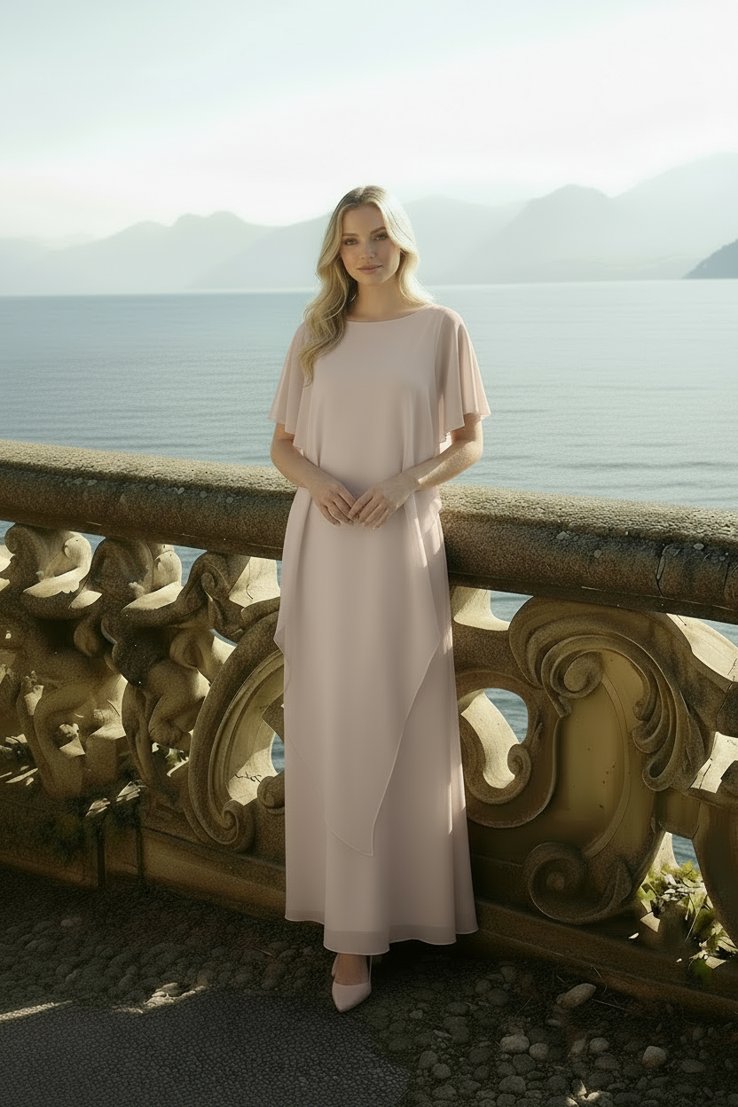 Celeste Dress - Women's Kaftan-Style Maxi Chiffon Dress