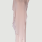 Limsa Club Celeste Kaftan Maxi Chiffon Dress in Mink — front view