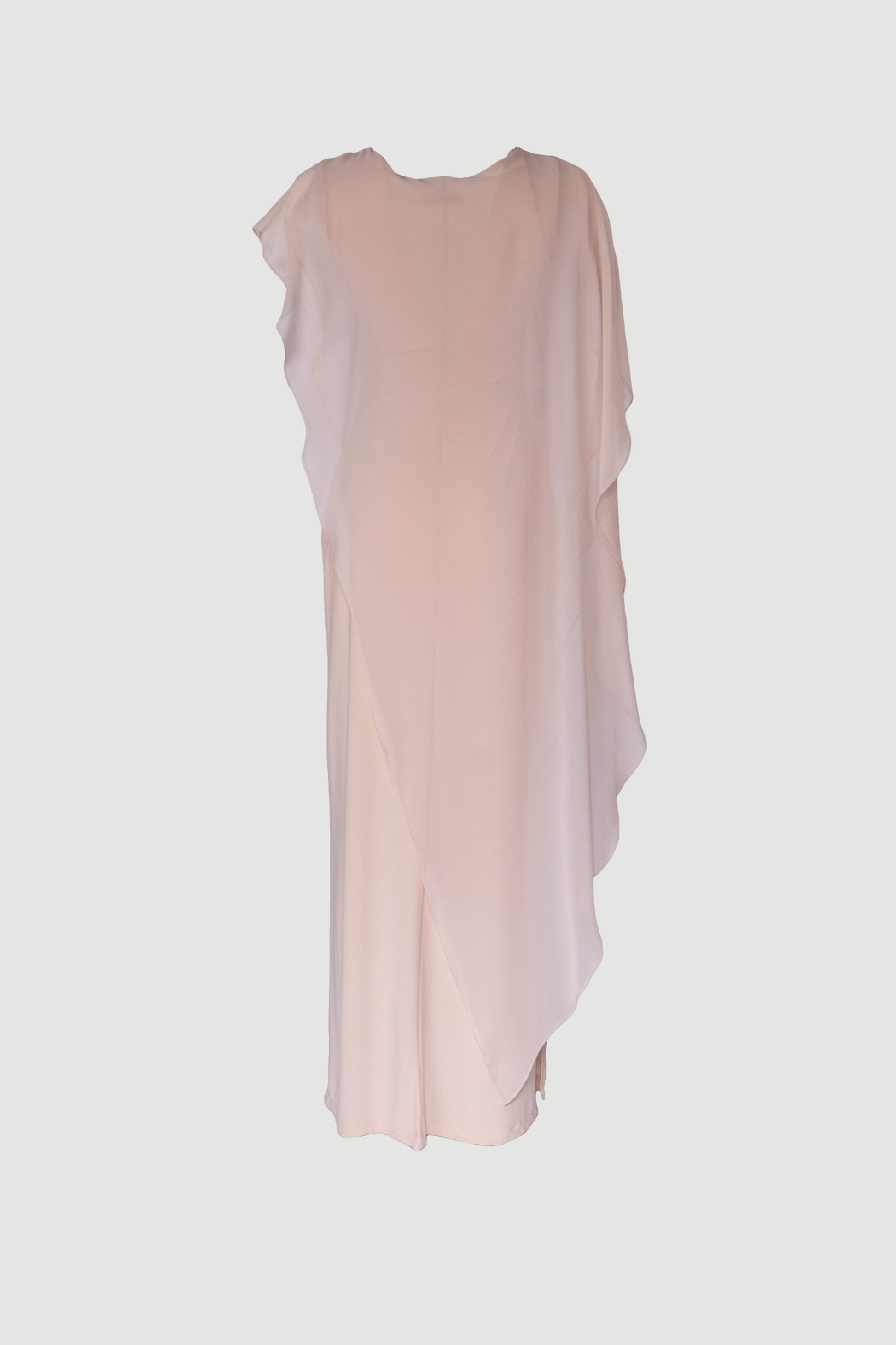 Limsa Club Celeste Kaftan Maxi Chiffon Dress in Mink — back view