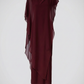 Limsa Club Celeste Kaftan Maxi Chiffon Dress in Burgundy — product still life