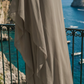 Limsa Club Celeste Kaftan Maxi Chiffon Dress in Khaki — close-up detail