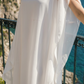 Limsa Club Celeste Kaftan Maxi Chiffon Dress in Bone — bodice detail