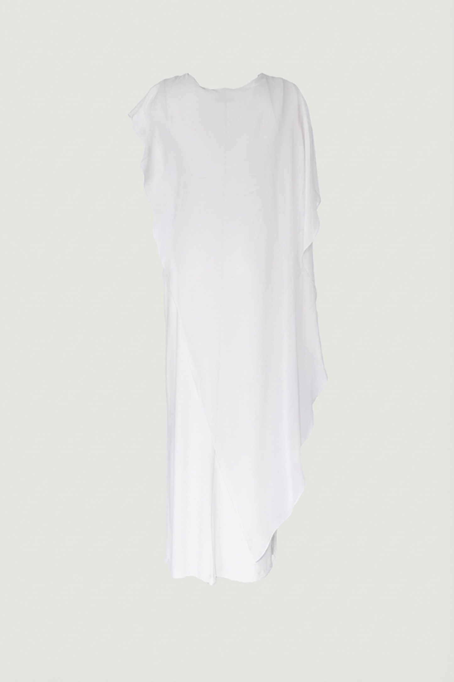 Limsa Club Celeste Kaftan Maxi Chiffon Dress in Bone — back view