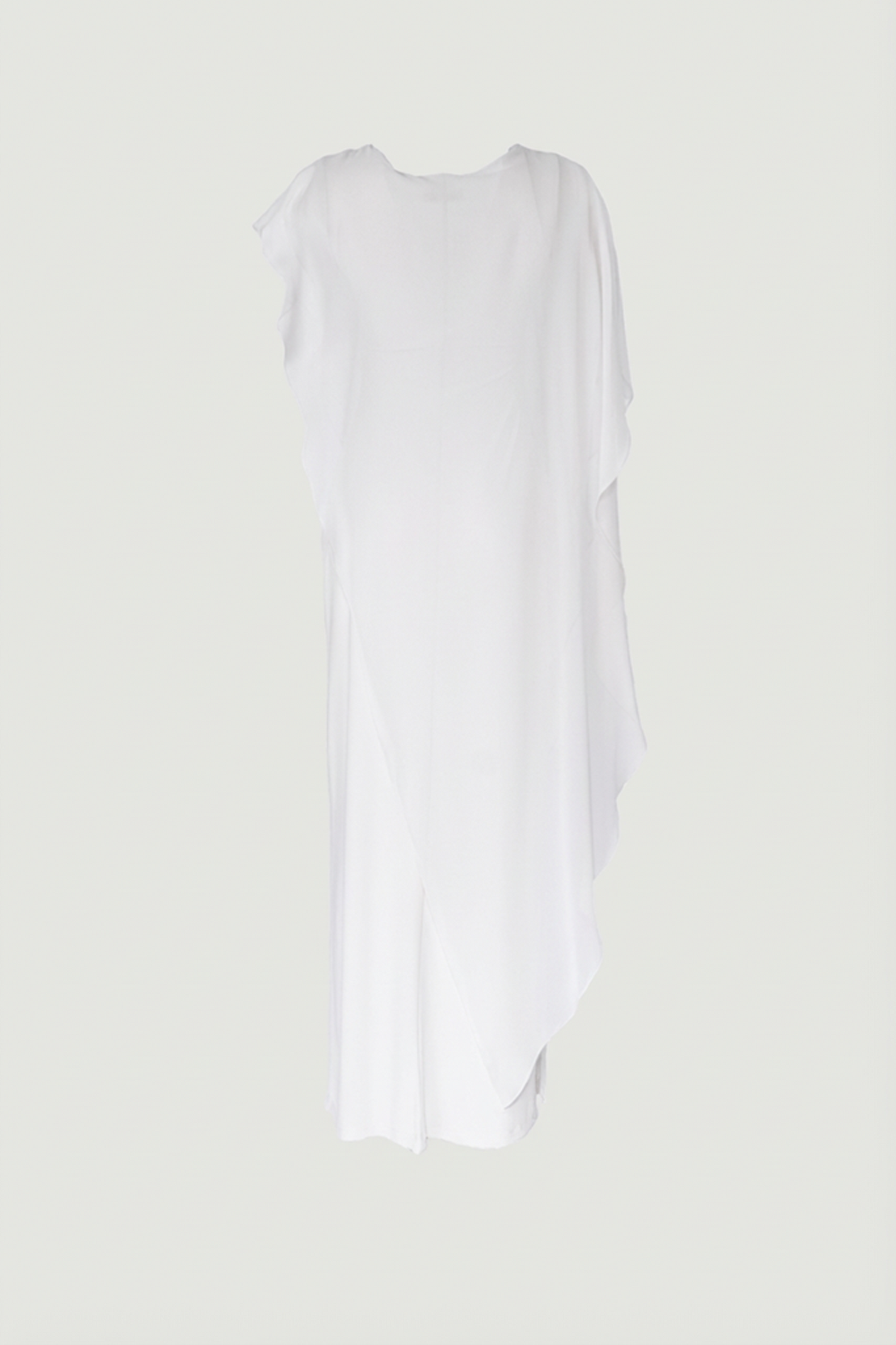 Limsa Club Celeste Kaftan Maxi Chiffon Dress in Bone — back view