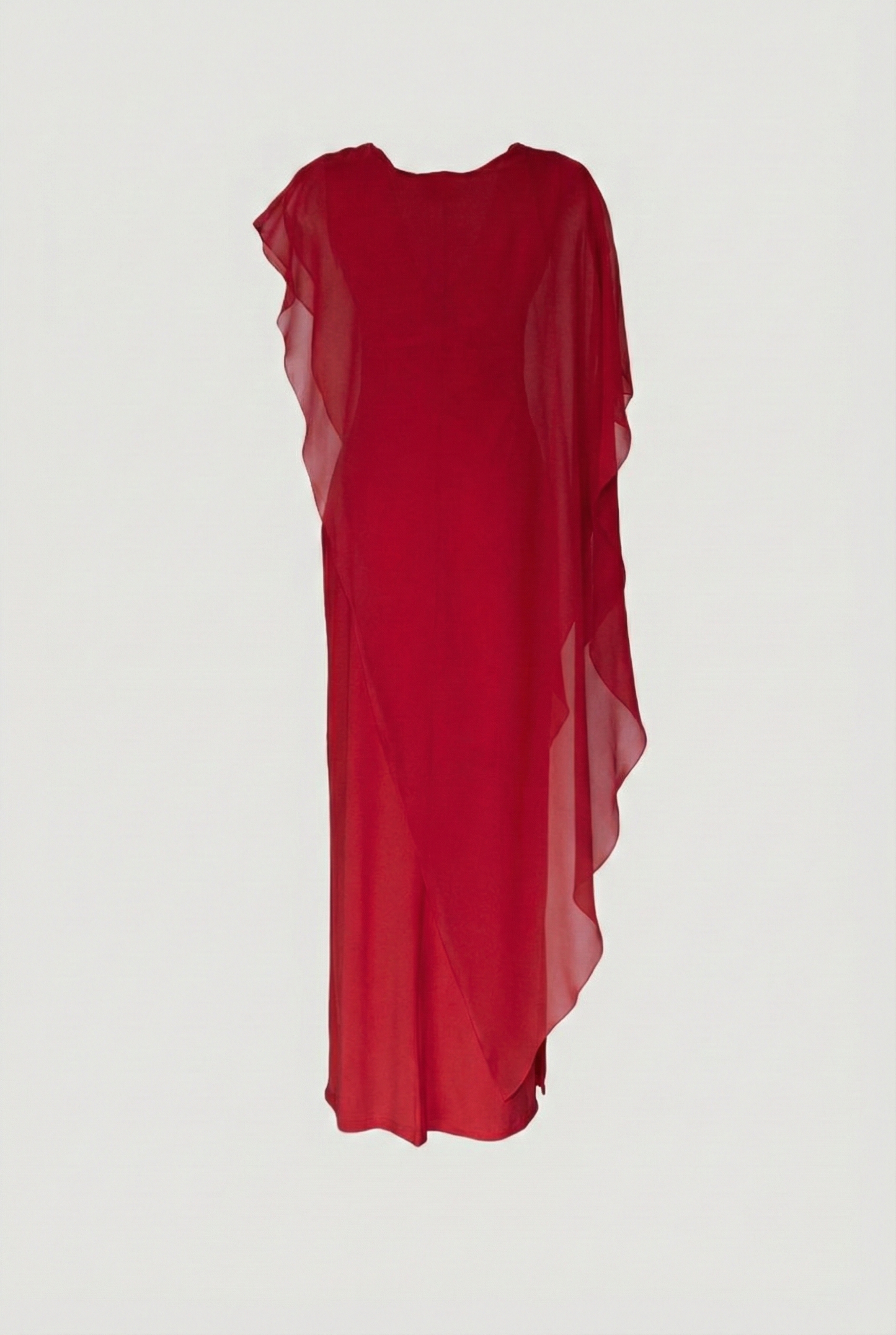 Limsa Club Celeste Kaftan Maxi Chiffon Dress in Red — product still life