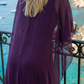Limsa Club Celeste Kaftan Maxi Chiffon Dress in Purple — close-up detail